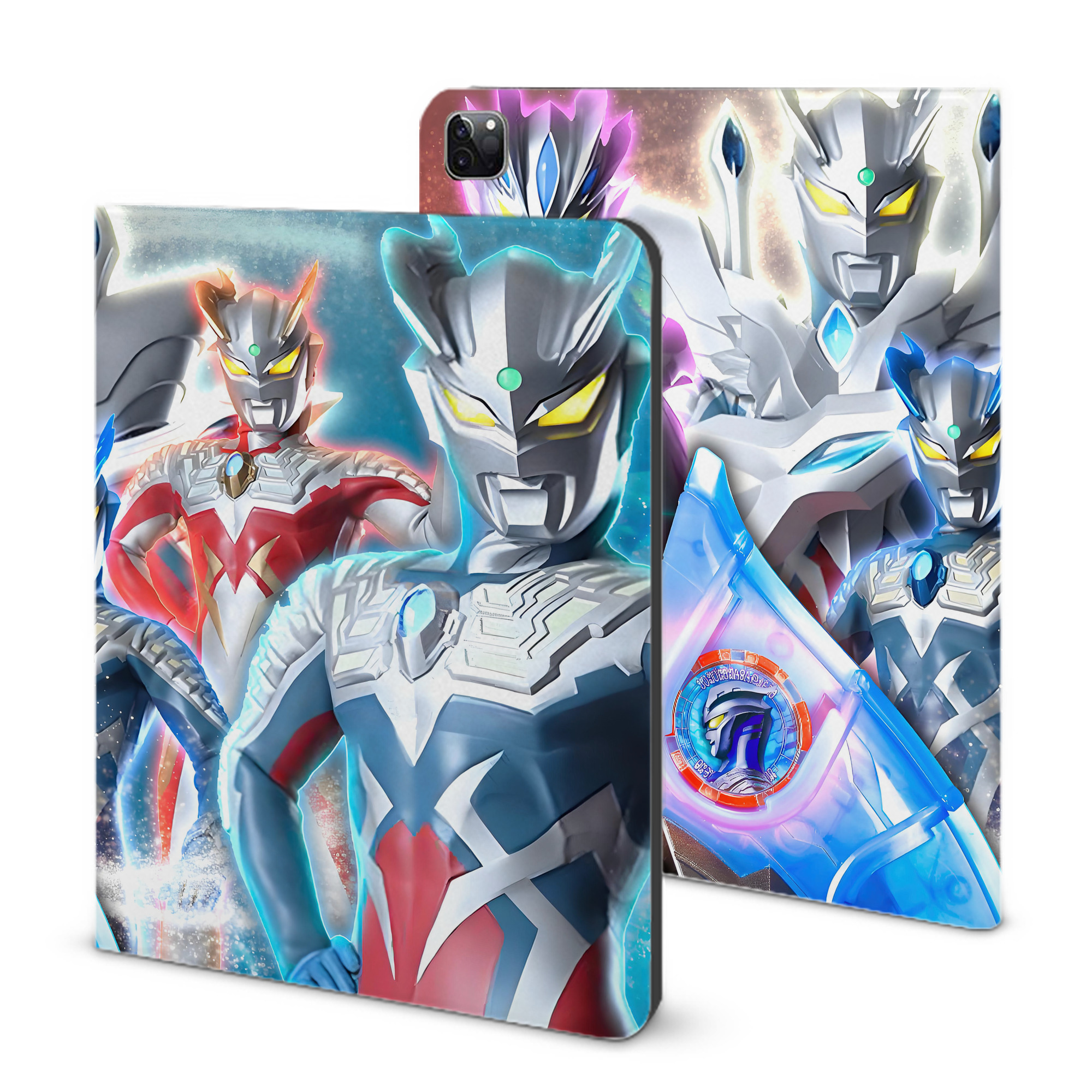 （画像用） ウルトラマン Ultraman IPad ケース ブック型 PUレザー TPU 耐衝撃 軽量 薄型 ペン収納なし 全面保護 IPad 各モデル対応